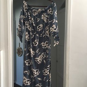 Off the shoulder maxi dress with side slits